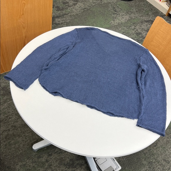 Wooden Ships by Paola Buendia salty soul knit v neck sweater top blue and white - Picture 8 of 11